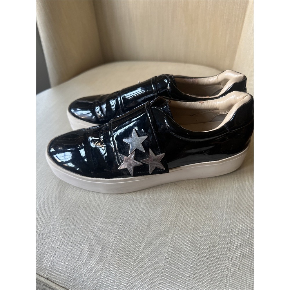Katy Perry Anjela Black Patent Star Platform Sneaker Shoe US 8 EU 38.